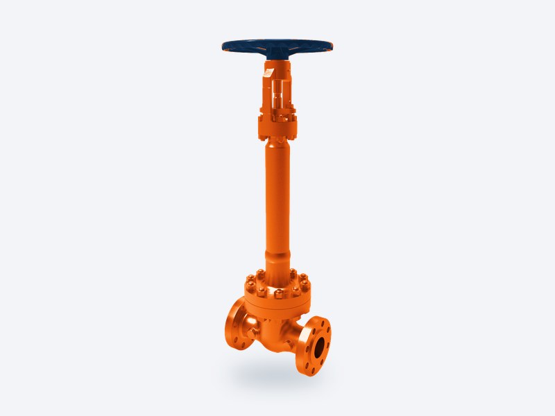 Cryogenic gate valve with extended bonnet