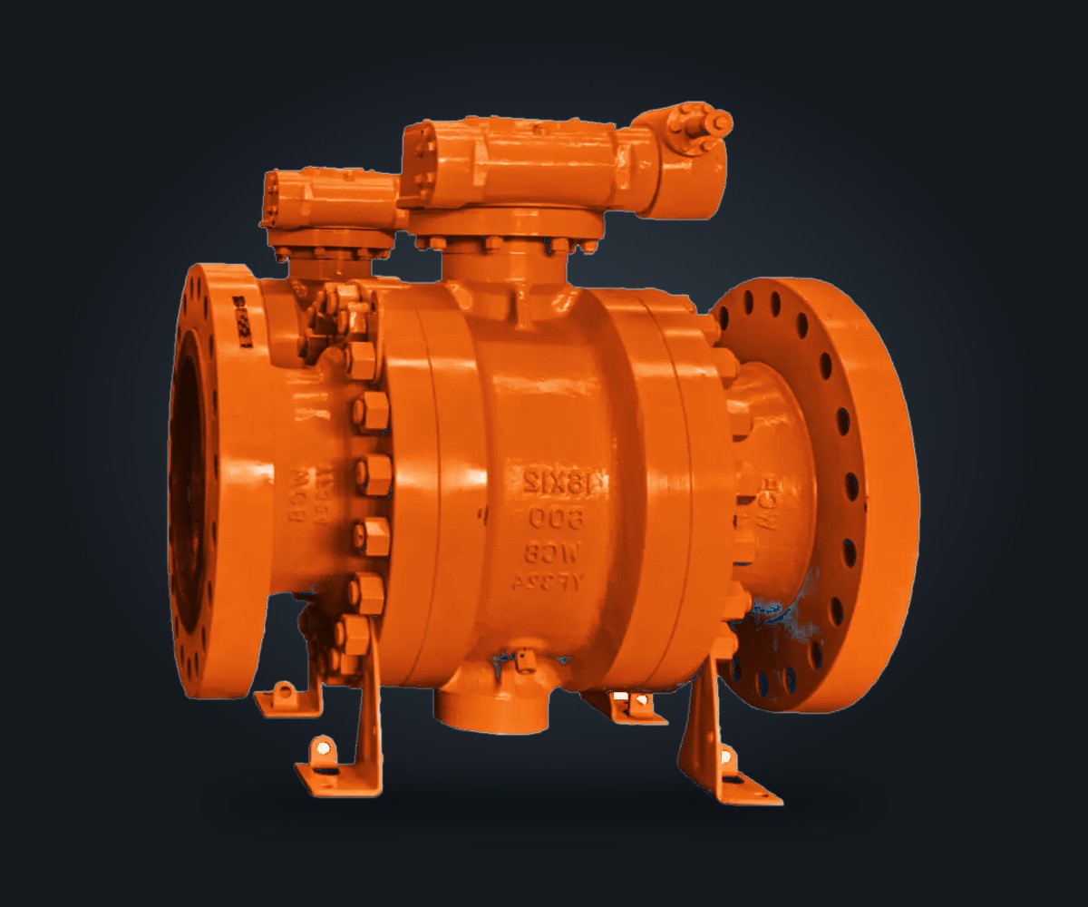 BREN trunnion-mounted ball valve with gear operators